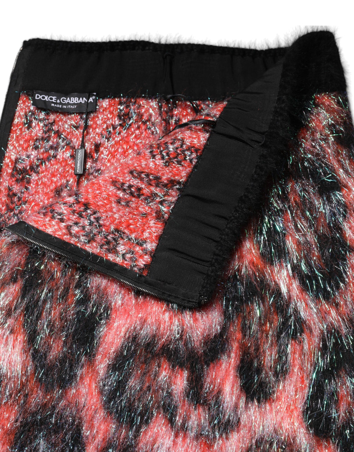 Dolce & Gabbana Women's High Rise Angora Mohair Nylon & Virgin Wool Mini Skirt - Multicolor
