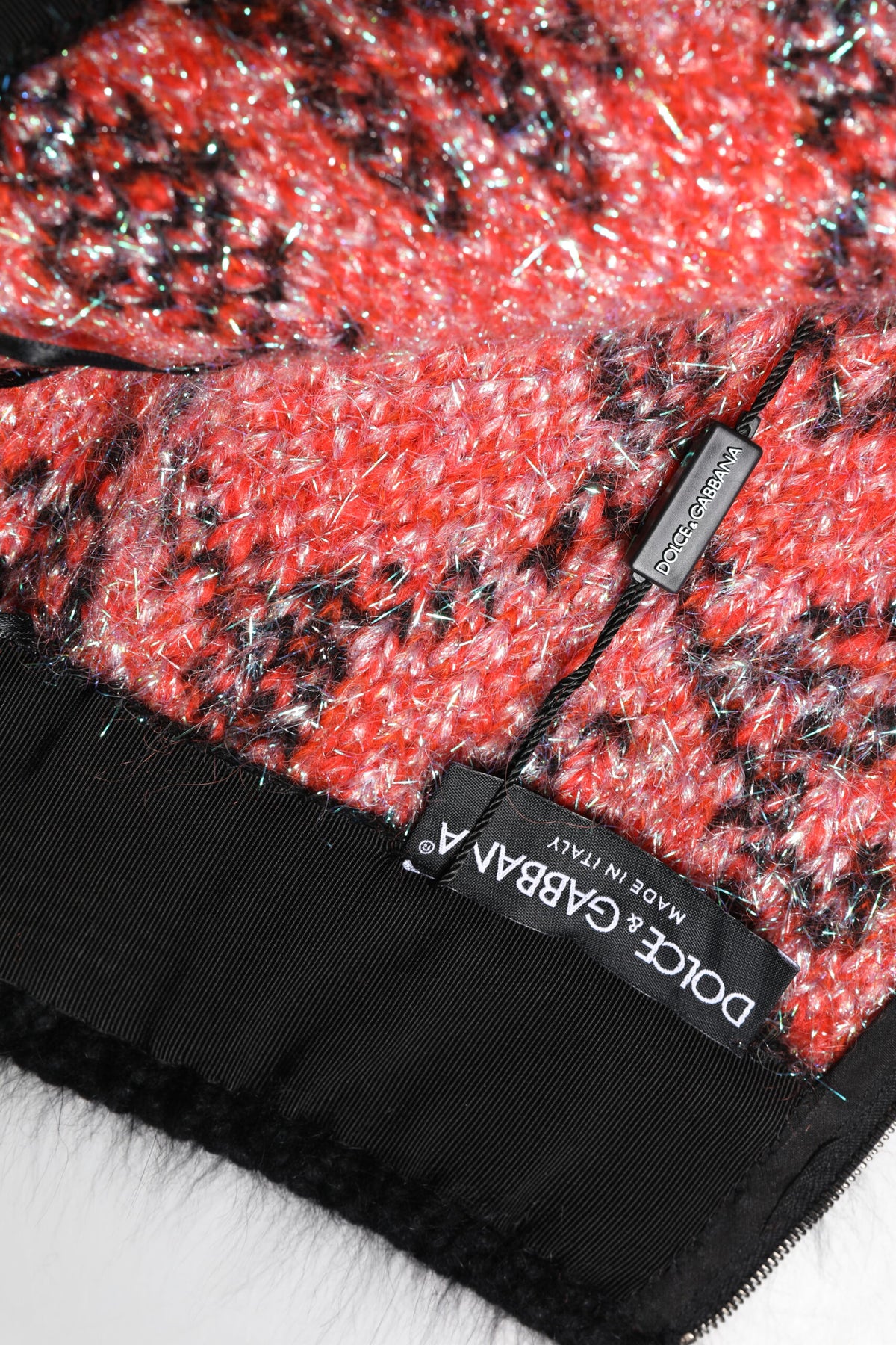 Dolce & Gabbana Women's High Rise Angora Mohair Nylon & Virgin Wool Mini Skirt - Multicolor