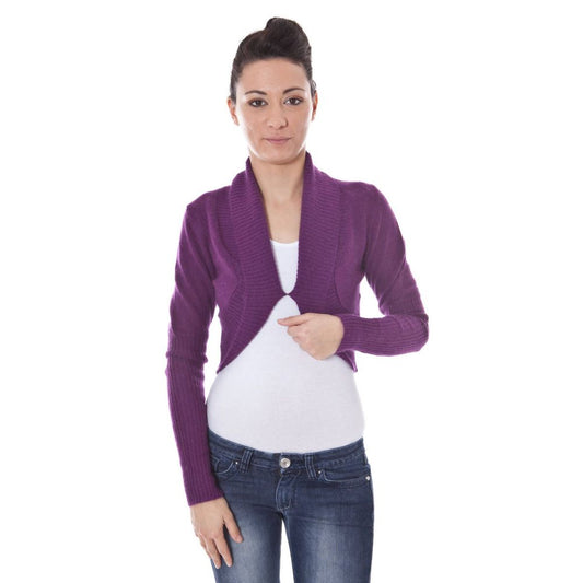 Purple Wool Shrug Cardigan Sweater