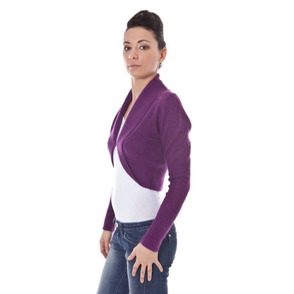 Purple Wool Shrug Cardigan Sweater
