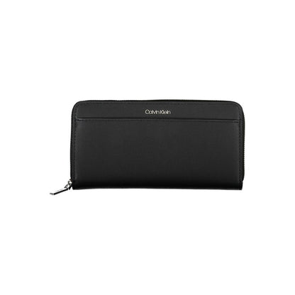 Calvin Klein Black Leather Effect Zip Around Wallet