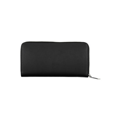 Calvin Klein Black Leather Effect Zip Around Wallet