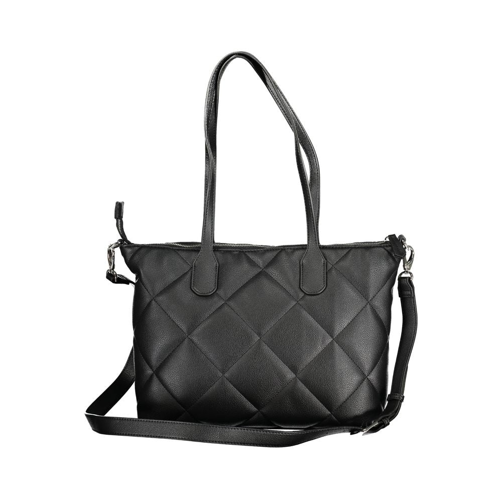 Valentino Bags Black Quilted Faux Leather Tote Handbag