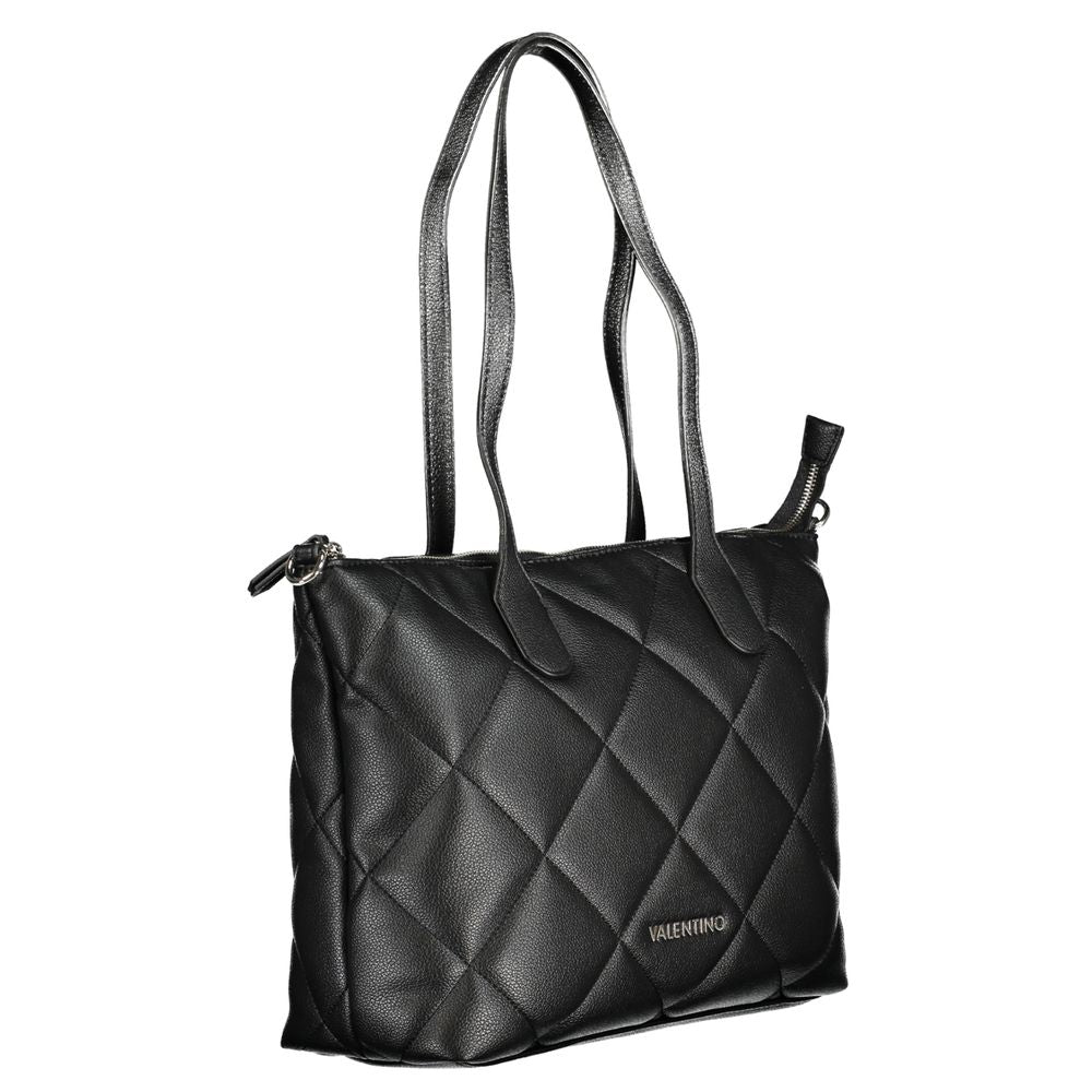 Valentino Bags Black Quilted Faux Leather Tote Handbag