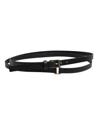 Dolce & Gabbana Calf Leather & Metal Belt - Black Gold
