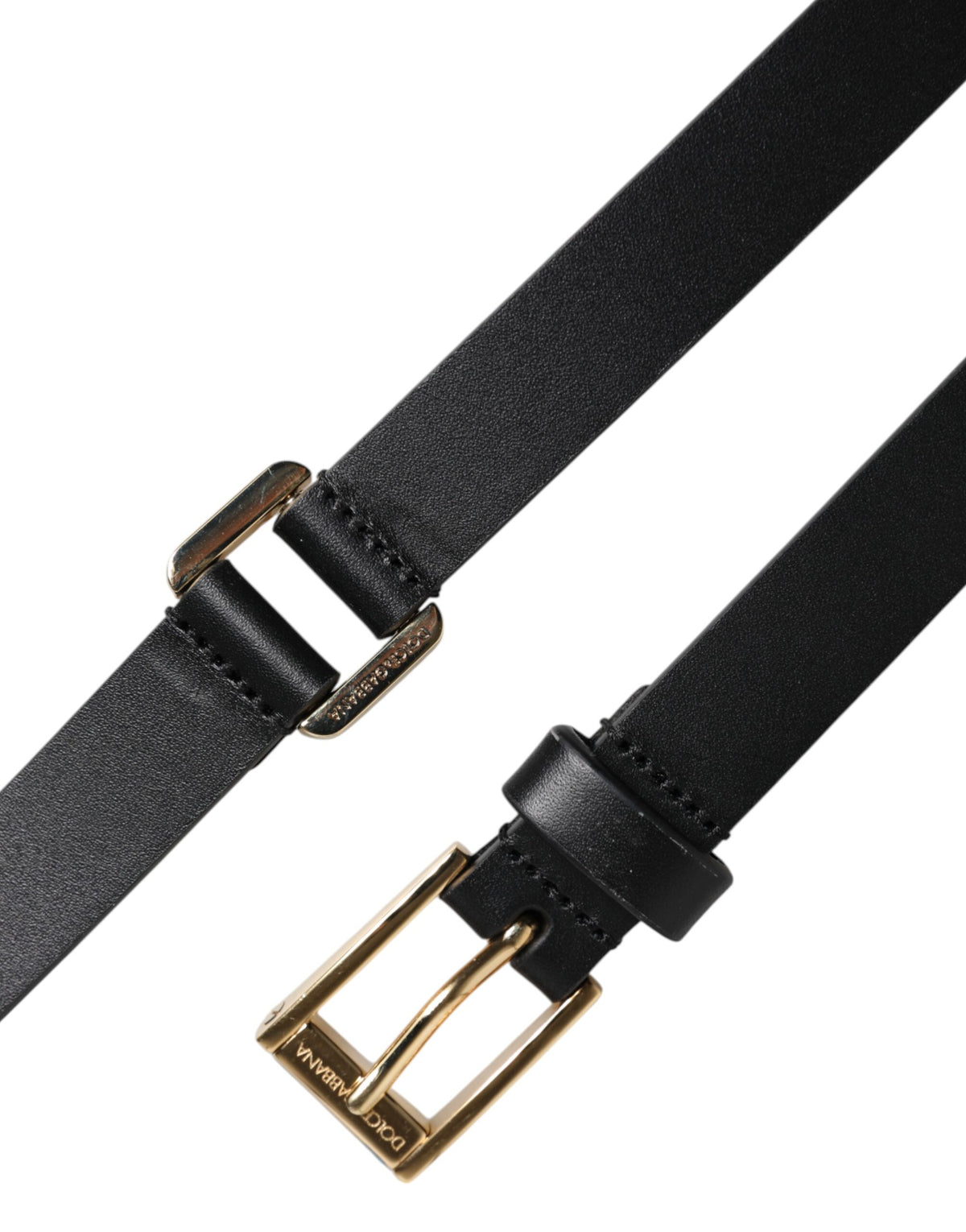Dolce & Gabbana Calf Leather & Metal Belt - Black Gold