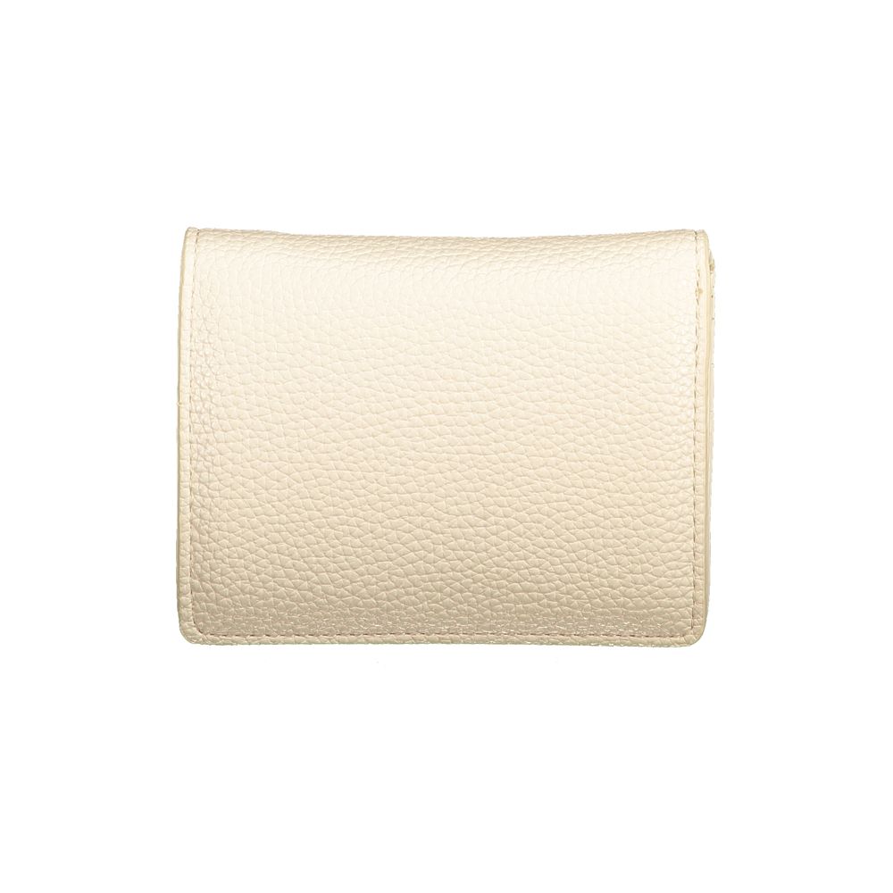 Cardholder Wallet by Mario Valentino for women in polyethylene beige showcases a refined silhouette, artfully detailed with the signature style of the Polyethylene Cardholder Wallet and functional card-organization eco-friendly coin-purse.