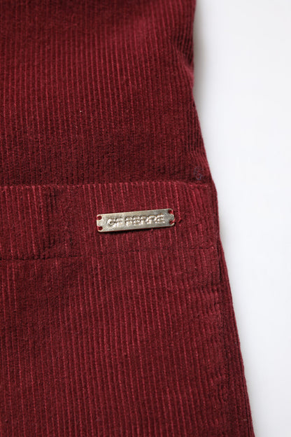 GF Ferre Men's Single Breasted Corduroy Blazer - Maroon