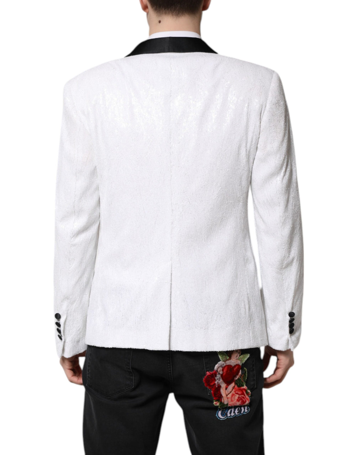 Dolce & Gabbana Men's Single Breasted Silk & Nylon Blazer - White