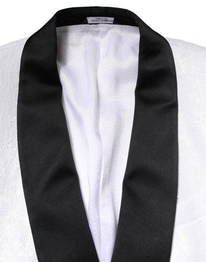 Dolce & Gabbana Men's Single Breasted Silk & Nylon Blazer - White