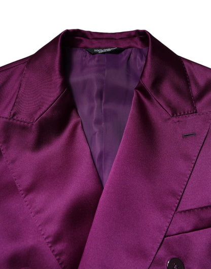 Dolce & Gabbana Men's Double Breasted Polyester & Viscose Blazer - Purple