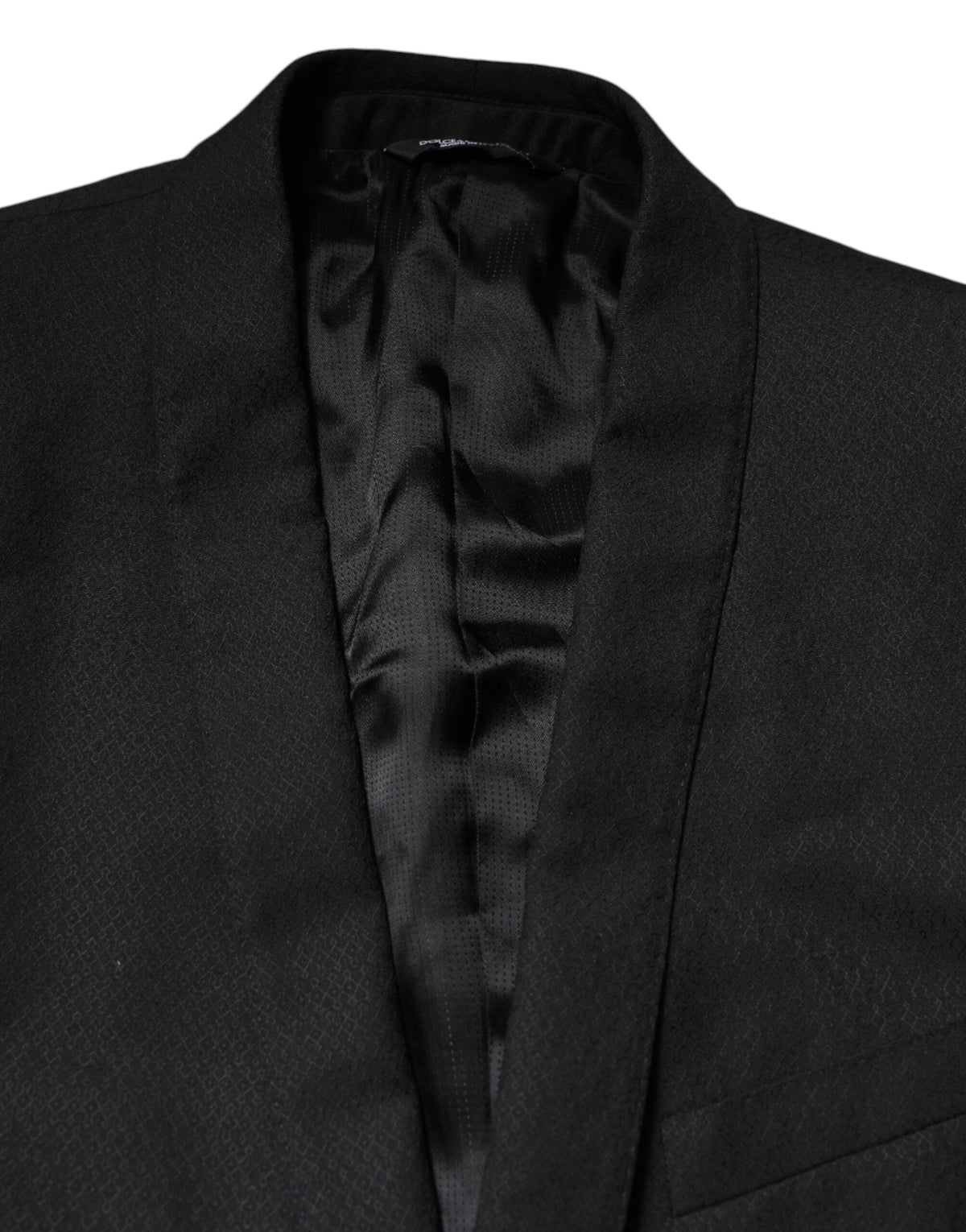 Dolce & Gabbana Men's Single Breasted Virgin Wool Viscose & Cupro Blazer - Black Gold