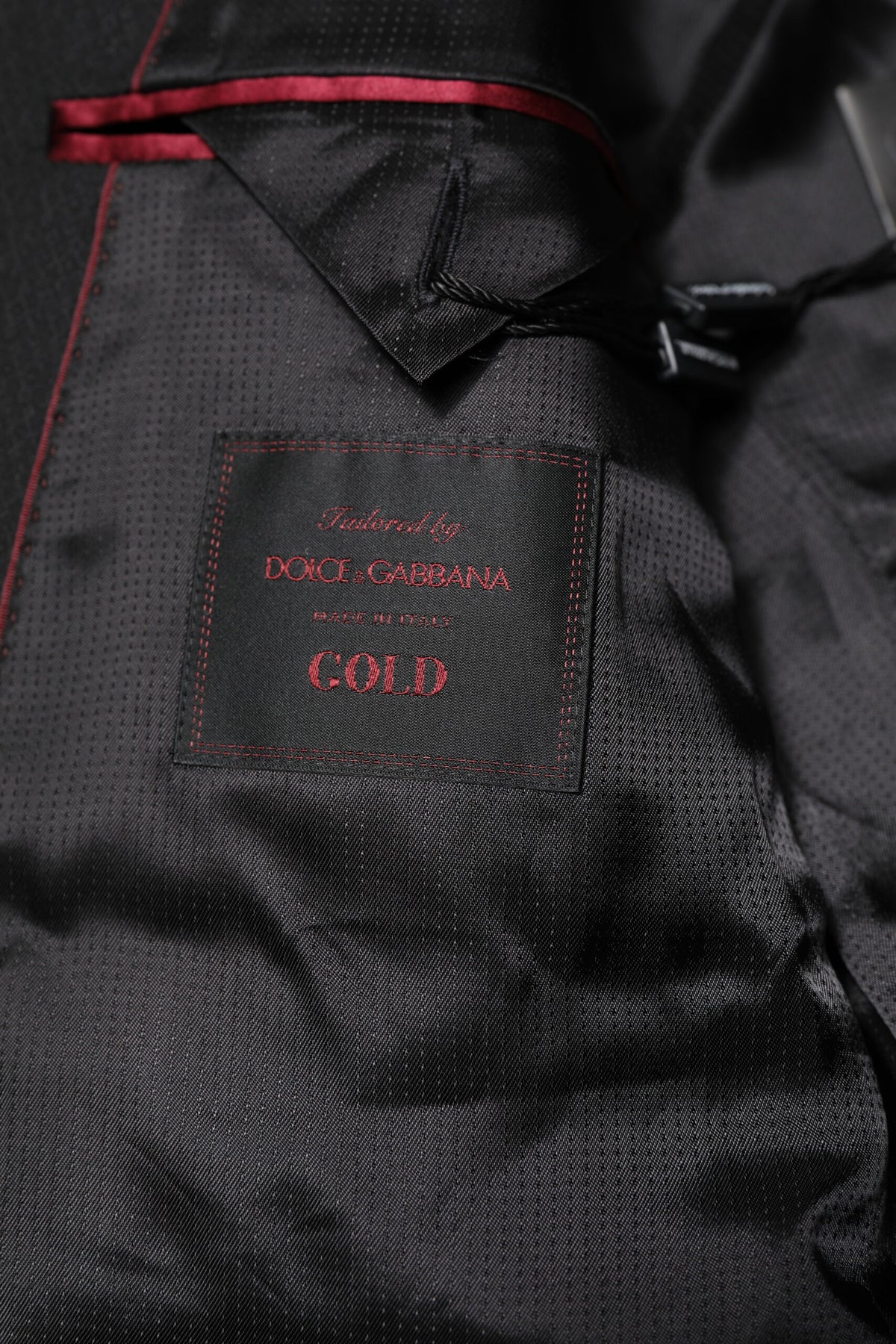 Dolce & Gabbana Men's Single Breasted Virgin Wool Viscose & Cupro Blazer - Black Gold