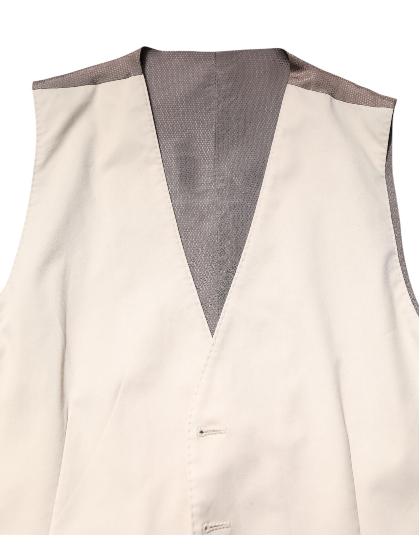 Dolce & Gabbana Beige Gray Dress Men Formal Waistcoat Vest