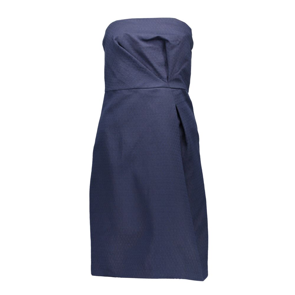 Gant Blue Cotton Short Strapless Dress