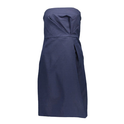 Gant Blue Cotton Short Strapless Dress