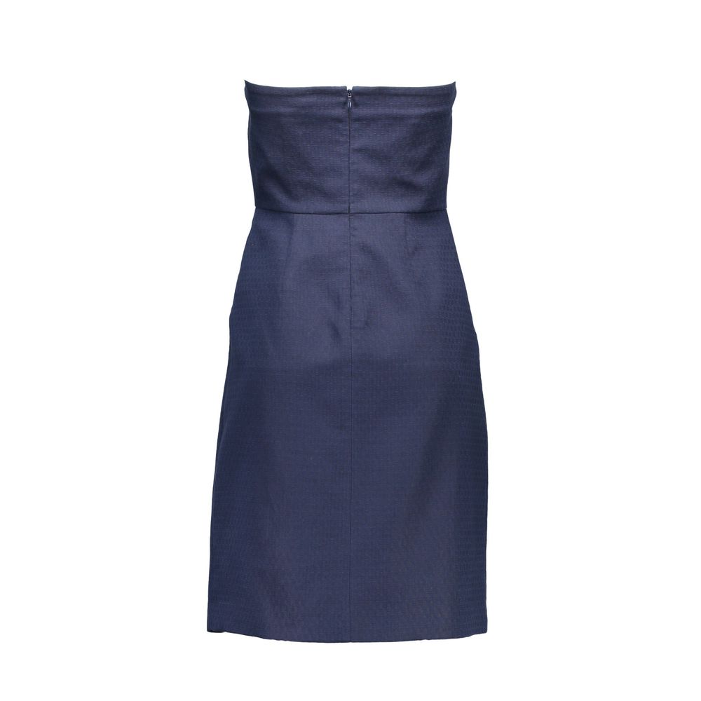 Gant Blue Cotton Short Strapless Dress