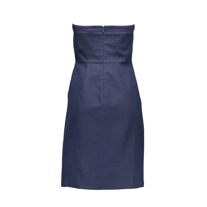 Gant Blue Cotton Short Strapless Dress