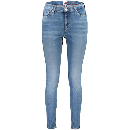 Jeans by Tommy Hilfiger for women in cotton blue features an sartorial skinny and long with a cut for a sartorial finish.