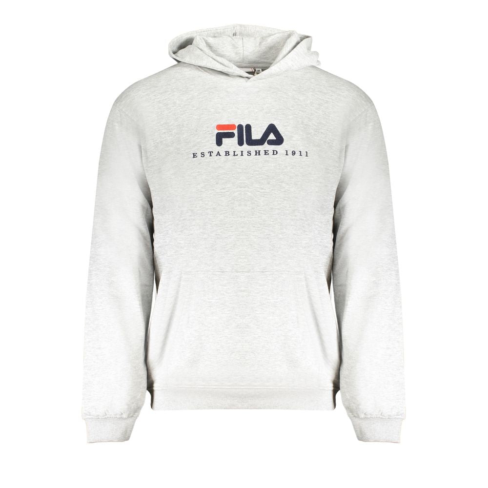 Hooded Sweatshirt Hoodie by Fila for men in viscose polyester cotton gray features an avant-garde silhouette, showcasing a sophisticated hooded neckline and long-sleeve detail for a truly avant-garde finish.