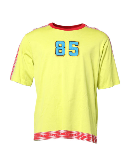 Dolce & Gabbana Green Cotton 85 Patch Crew Neck T-shirt