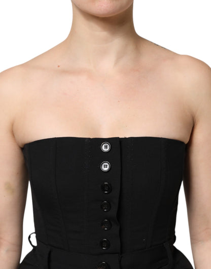Dolce & Gabbana 9 To 5 Women's Strapless Virgin Wool & Silk Dress - Black