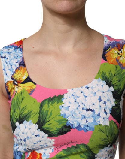 Dolce & Gabbana Multicolor Floral Sleeveless Sheath Dress
