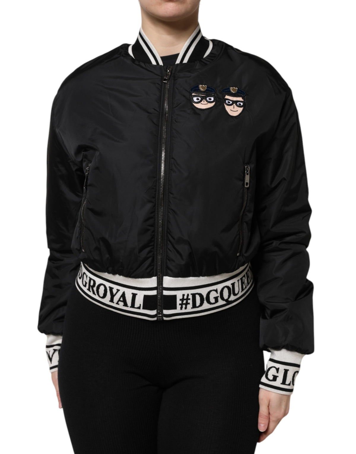 Dolce & Gabbana Women's Nylon Bomber Jacket - Black
