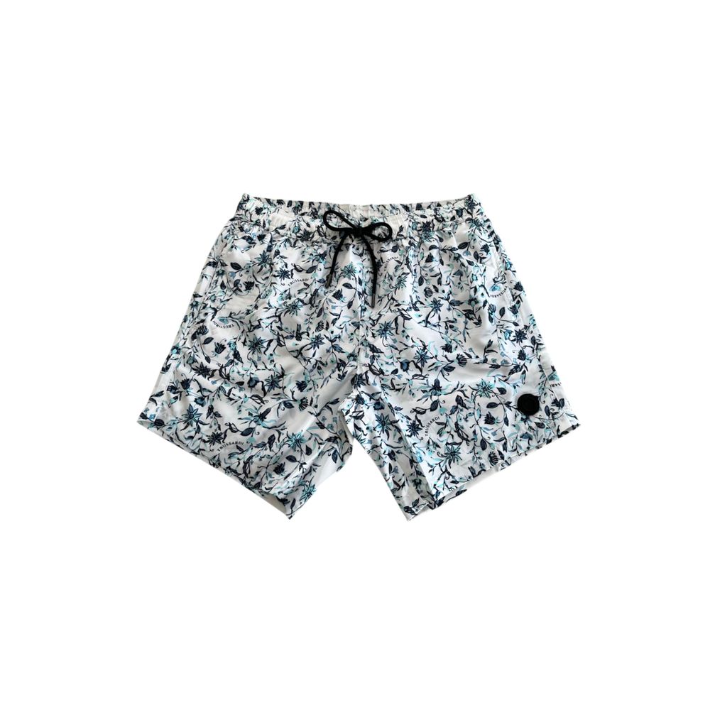 Trussardi Beachwear White Polyester Men Swim Short
