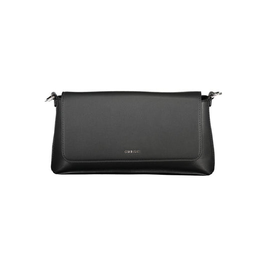 Calvin Klein Black Polyester Leather Effect Convertible Handbag