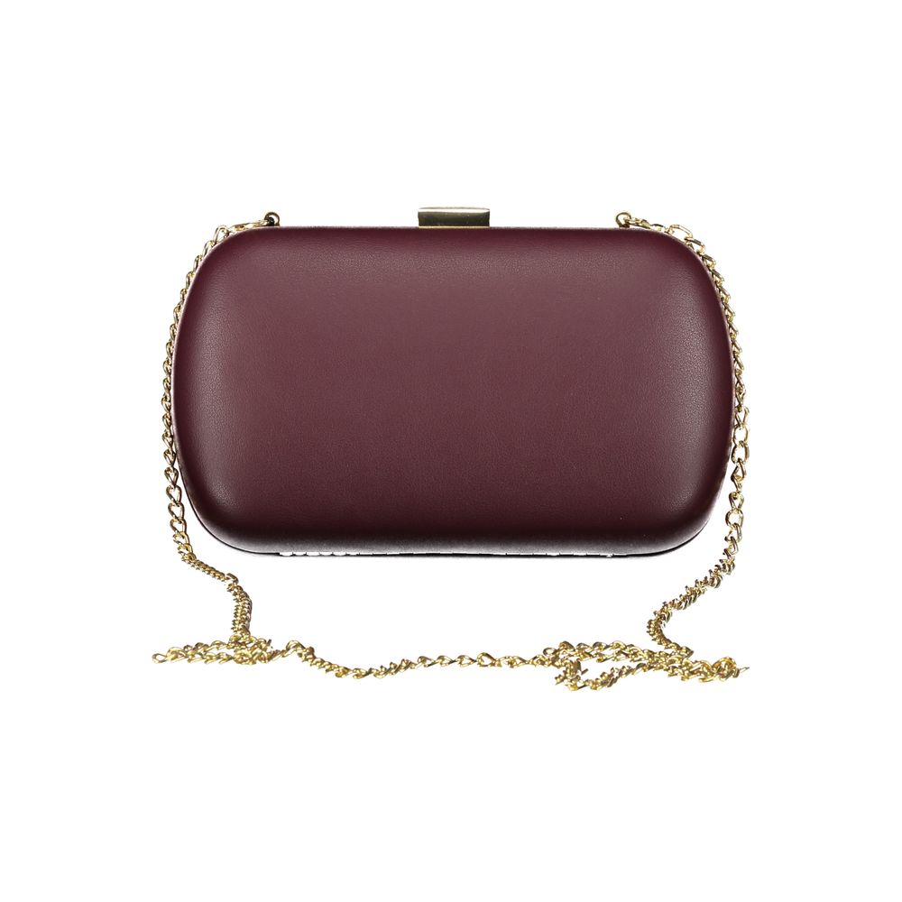 Shoulder Clutch Handbag by Mario Valentino for women in polyethylene red features a refined silhouette, showcasing a secure snap, organized , and versatile shoulder-strap for a refined finish.