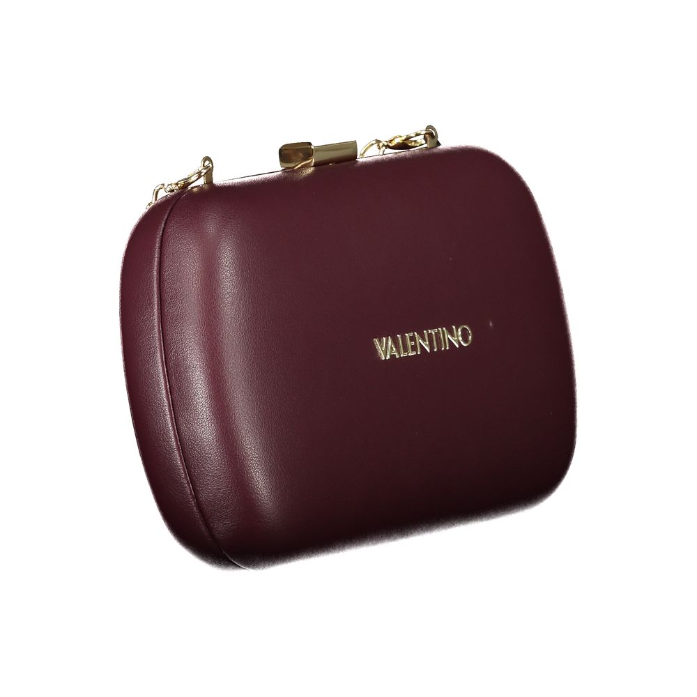 This Shoulder Clutch Handbag by Mario Valentino for women in polyethylene and red presents a sculptural silhouette featuring a secure snap, ample , and versatile shoulder-strap for a sculptural finish.