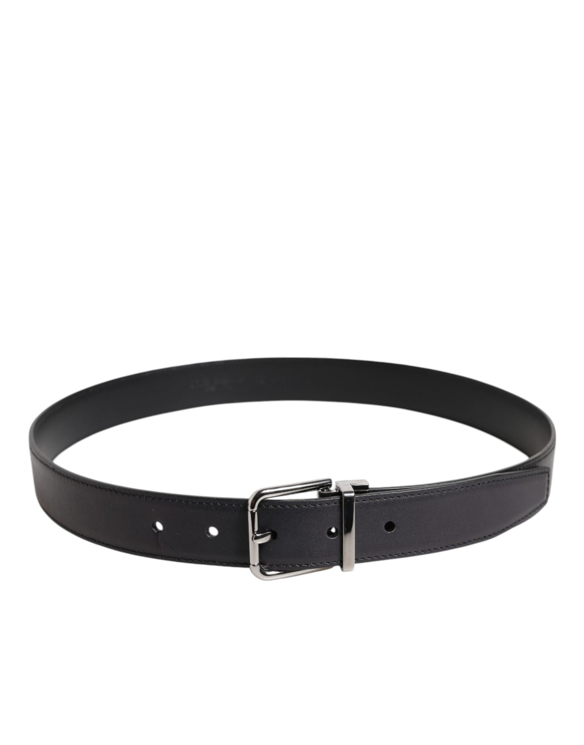 Dolce & Gabbana Calf Leather Belt - Black Silver