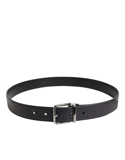 Dolce & Gabbana Calf Leather Belt - Black Silver