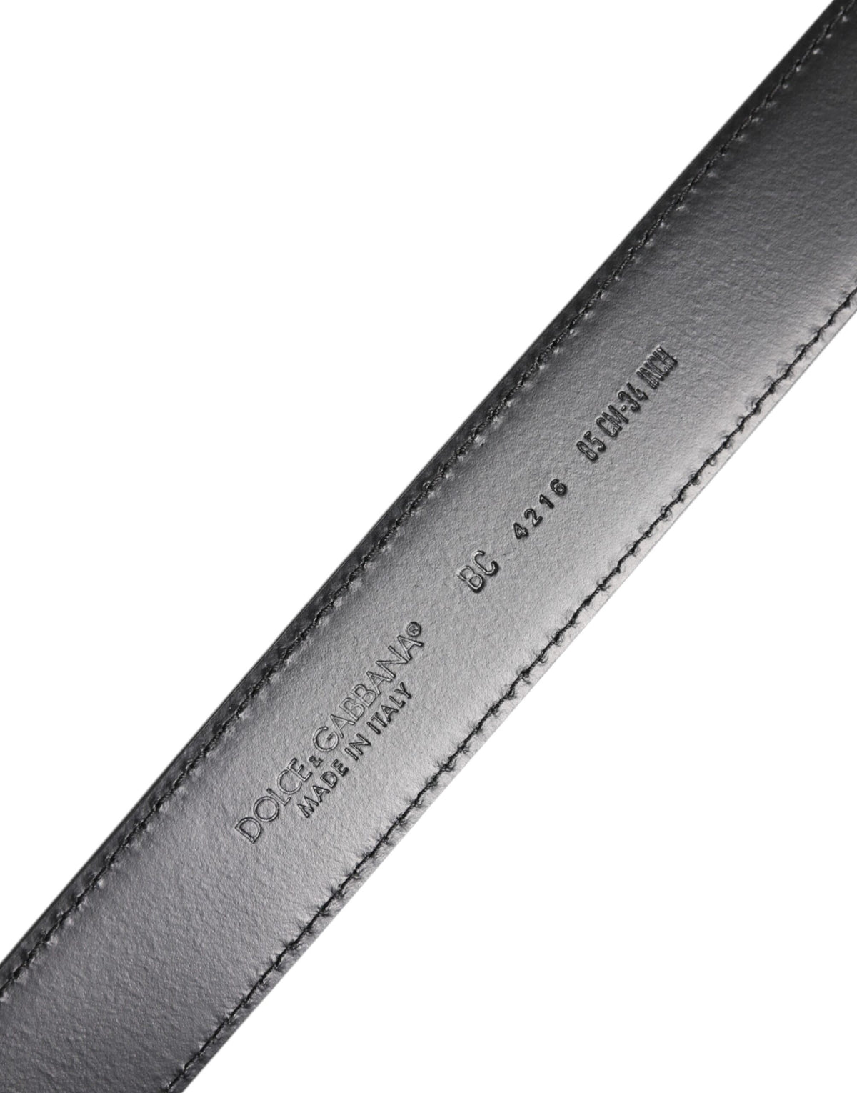 Dolce & Gabbana Calf Leather Belt - Black Silver