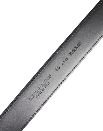 Dolce & Gabbana Calf Leather Belt - Black Silver