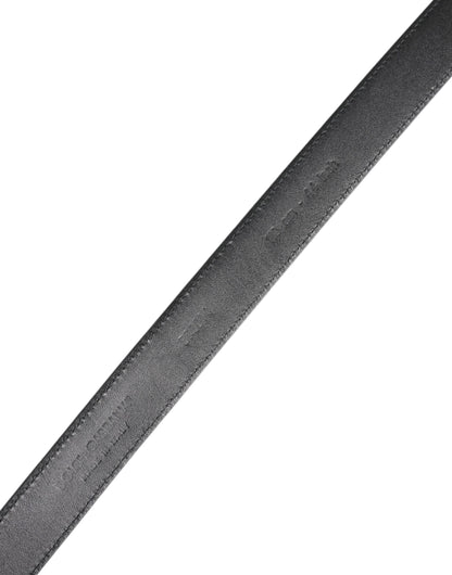 Dolce & Gabbana Black Calf Leather Classic Metal Buckle Belt