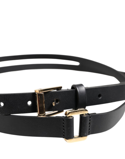 Dolce & Gabbana Calf Leather Belt - Black Gold
