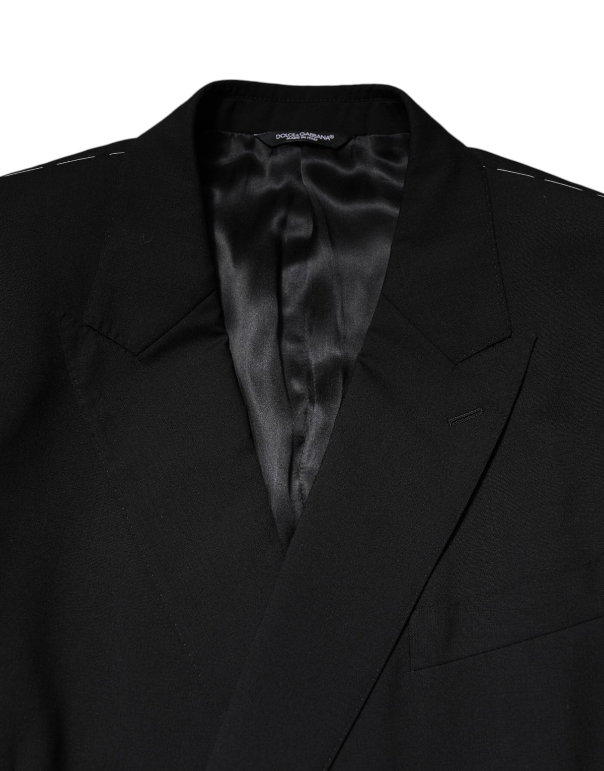 Dolce & Gabbana Men's Double Breasted Virgin Wool Viscose & Silk Blazer - Black