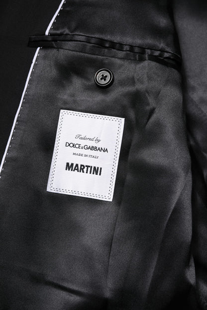 Dolce & Gabbana Men's Double Breasted Virgin Wool Viscose & Silk Blazer - Black