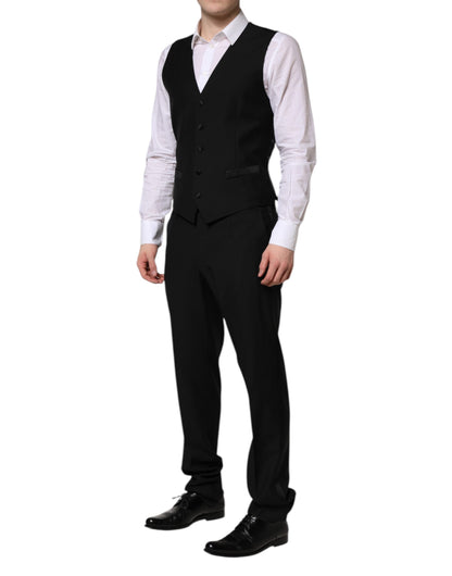 Dolce & Gabbana Black MARTINI Crystal Embellished 3 Pc Suit