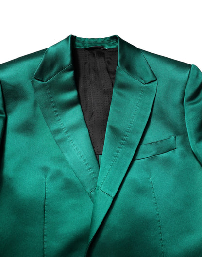 Dolce & Gabbana Green Silk 3 Piece Single Breasted Suit