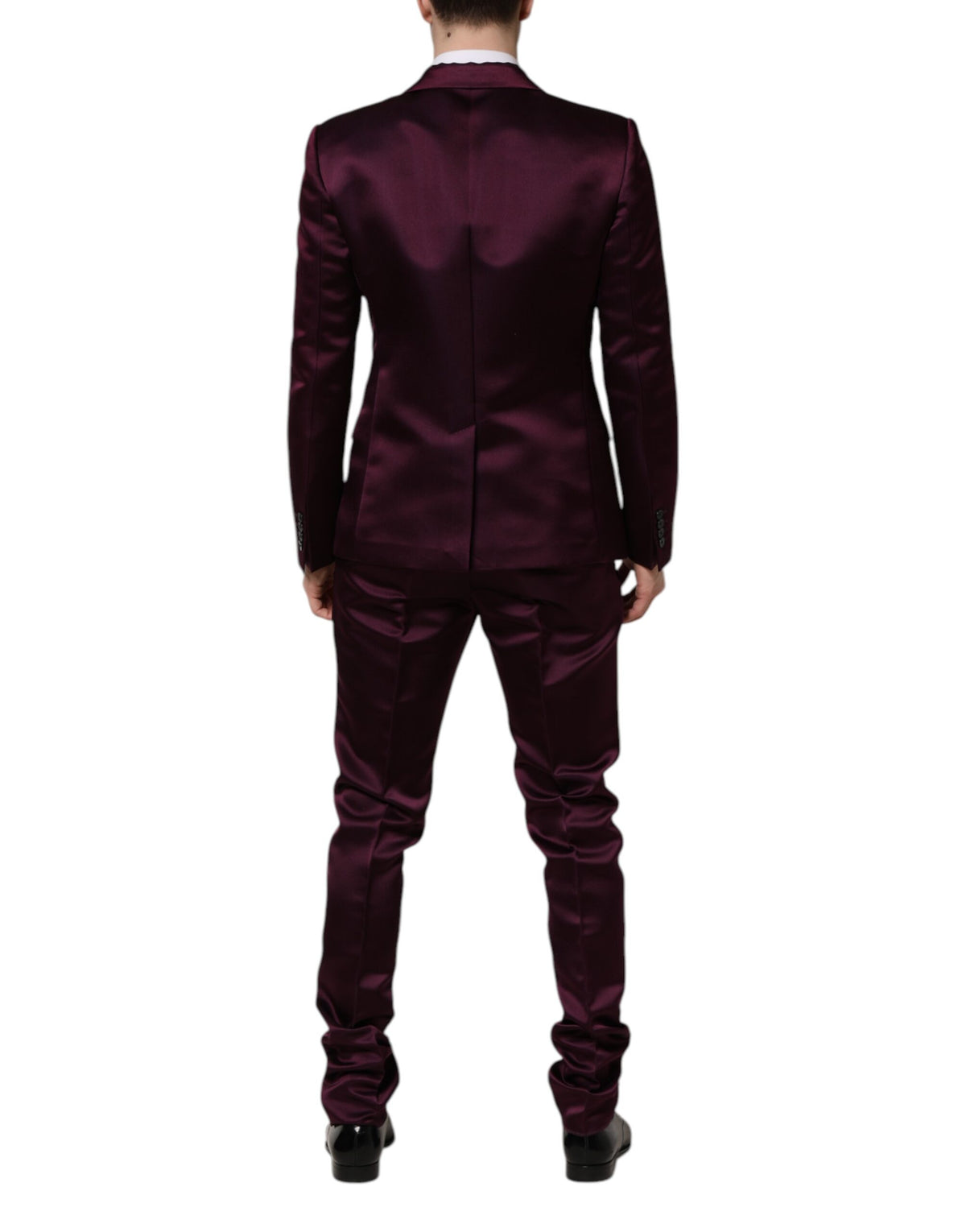 Dolce & Gabbana Men's Slim Viscose Silk & Cupro Pant Suit - Purple