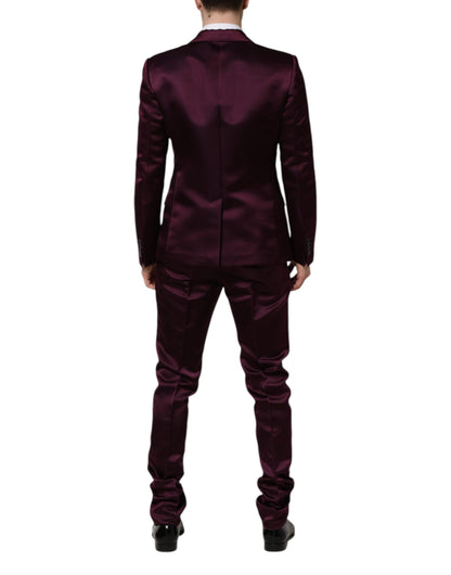 Dolce & Gabbana Men's Slim Viscose Silk & Cupro Pant Suit - Purple