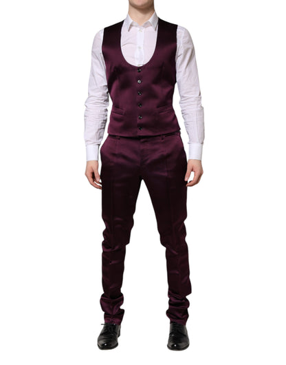 Dolce & Gabbana Men's Slim Viscose Silk & Cupro Pant Suit - Purple