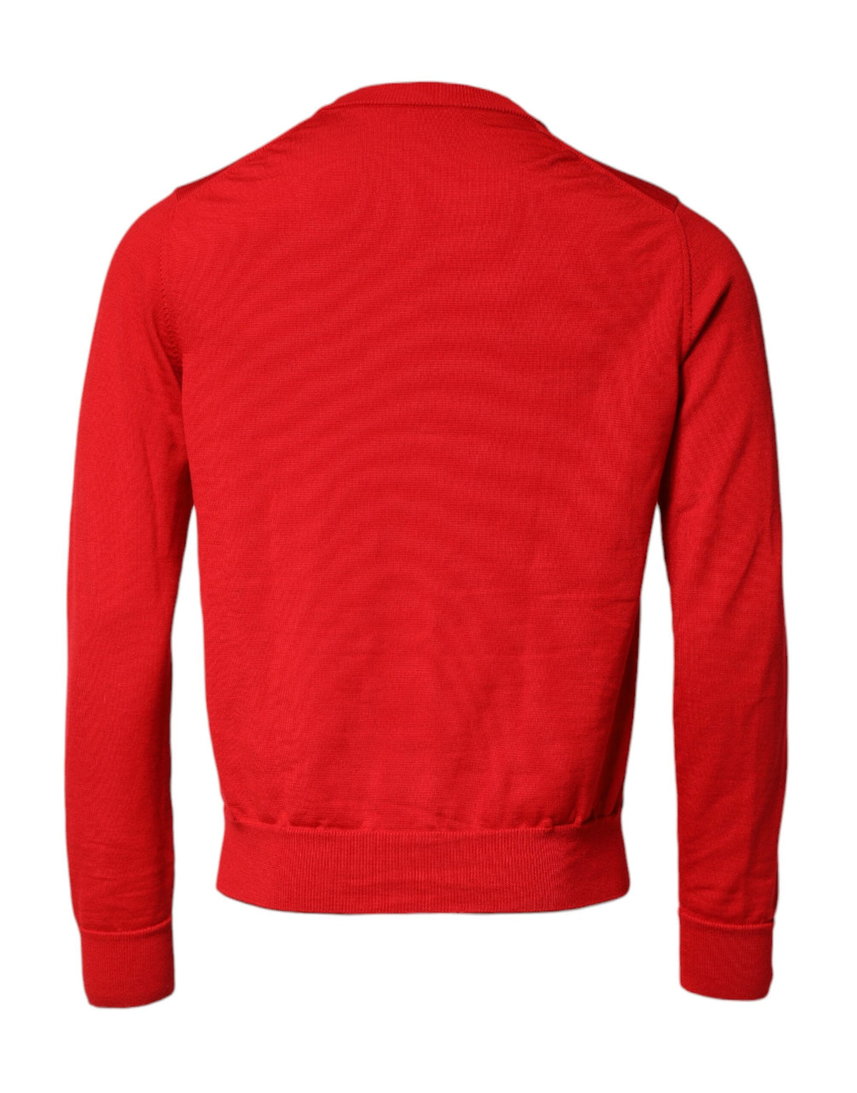 Dolce & Gabbana Men's Regular Fit Crew Neck Polyester Polyurethane & Virgin Wool Sweater - Red Print