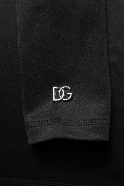 Dolce & Gabbana Men's Regular Fit Turtleneck Stretch Polyester Sweater - Black