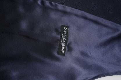 Dolce & Gabbana Men's Single Breasted Viscose & Virgin Wool Vest - Dark Blue