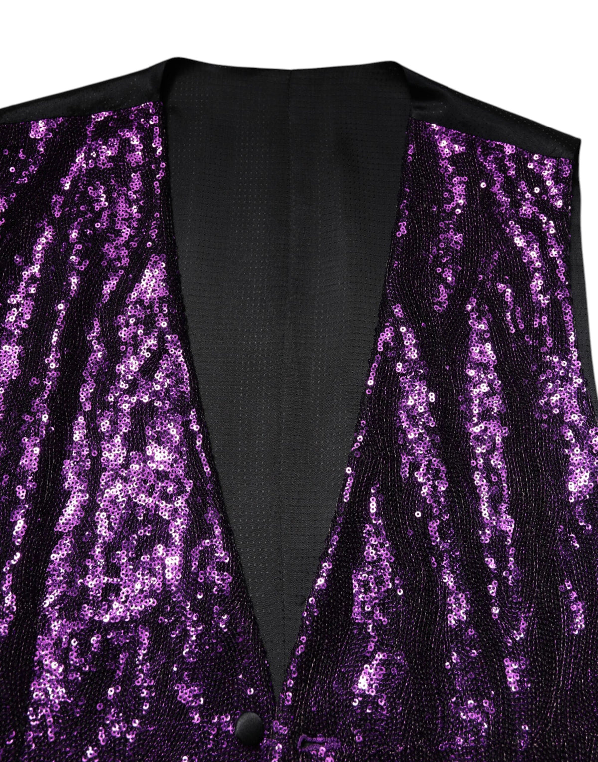 Dolce & Gabbana Men's Single Breasted Elastane Nylon Polyester & Silk Vest - Purple