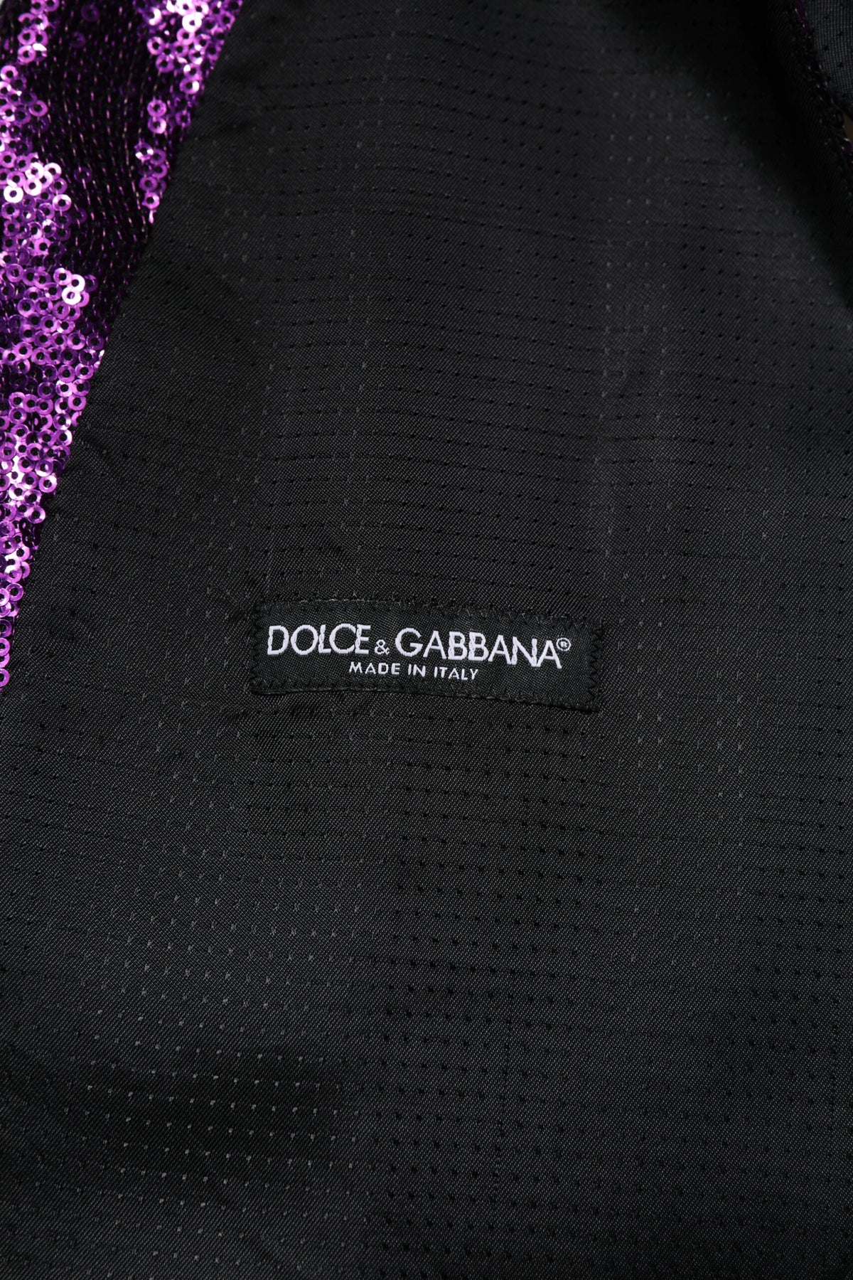 Dolce & Gabbana Men's Single Breasted Elastane Nylon Polyester & Silk Vest - Purple